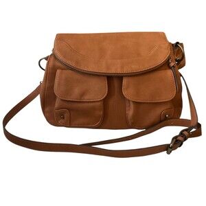 Sonoma Saddlebag Hobo Purse Bohemian Flap Pockets Shoulder 12x9x3"